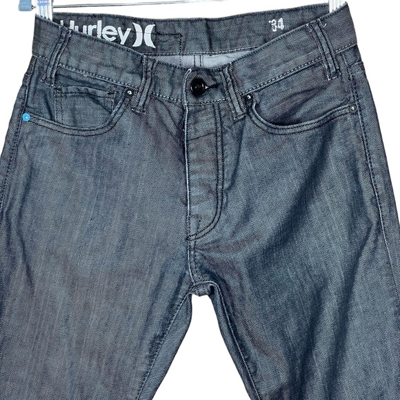 Hurley Men’s ‘84 Slim Gray/Black Button Fly Jeans Size 30 EUC - Picture 2 of 11